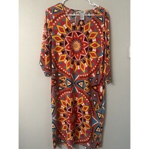 Monroe and Main Fall Dress‎ Stretch Floral Print  Size Medium